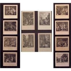 after William Hogarth (1697-1794) British, The Works of William Hogarth, 1833, the set of 31 et...