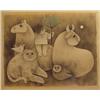 Image 1 : Carol Jablonsky (1939-2001) American, KINGDOM WITH MINERVA, color lithograph, signed in pencil,...