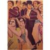 Image 1 : Lester Johnson (b. 1919) American, STREET SCENE MEN & WOMEN, 1980, color lithograph, signed in...