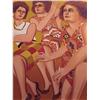 Image 1 : Lester Johnson (b. 1919) American, THREE WOMEN, 1980, color lithograph, signed in pencil, from...