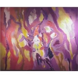 Antans Karpeles (b. 1939) Bulgarian, PULSATION, oil painting on canvas, 68 x 84", signed lower...