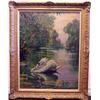 Image 1 : Benjamin Kelman (1887-1957), SWAN, oil painting on canvas, 36 x 28", signed lower right, nice f...