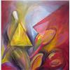 Image 1 : Jeffrey Kroll (20th Century) American, UNTITLED, acrylic painting on canvas, 68 1/2 x 66", sign...