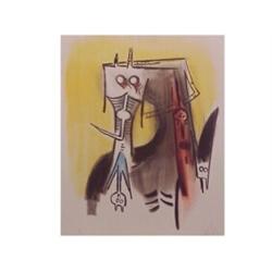 Wilfredo Lam (1902-1982) Cuban, LE REGNARD VERTICAL, 1973, color lithograph, signed in pencil,...