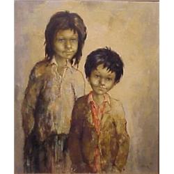 Lanier (20th Century), TWO CHILDREN, 1966, oil painting on canvas, 24 x 20", signed and dated l...