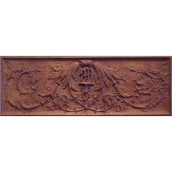 Louis A. Maene (19th/20th Century) American, DESIGN, carved wood plaque, 10 1/2 x 26", signatur...