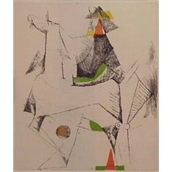 attributed to Marino Marini (1901-1980) Italian, COMPOSIZIONE (G.A133), 1971, color etching, si...