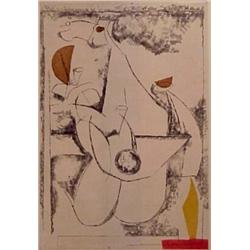 attributed to Marino Marini (1901-1980) Italian, MIRACOLO (G.A134), 1971, color etching, signed...