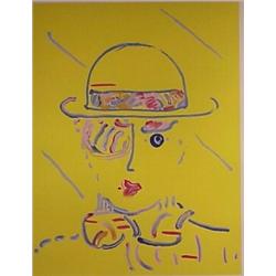 Peter Max (b. 1937) German American, ZERO WITH HAT ON YELLOW, color lithograph, signed in penci...