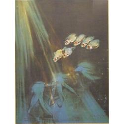 Kaiko Moti (20th Century) Indian, FISH, color lithograph, signed in pencil, from the numbered e...