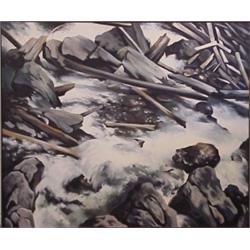 Lowell Nesbitt (b. 1933) American, COLORADO RAPIDS, 1975, oil painting on canvas, 60 x 72", tit...