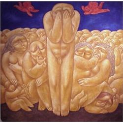 Igor Nesmeyanov (20th Century) Russian, THE GOLDEN AGE, 1989, oil painting on canvas, 56 x 56",...