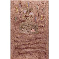 Manuel Ramirez (20th Century) Mexican, UNTITLED, 1989, watercolor on Amate paper, 23 1/2 x 15 1...