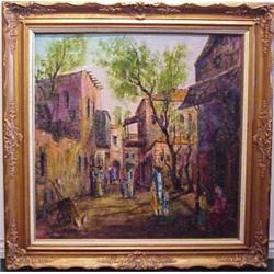 S. Raphaely (b. 1924) Israeli, SHABBAT MORNING IN BEIT ISRAEL, oil painting on canvas board, 36...