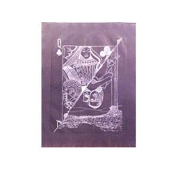 Man Ray (1890-1976) American, QUEEN OF CLUBS, etching printed in white on black paper, signed i...