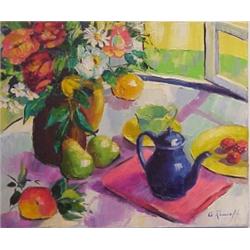 Alice Remoff (20th Century) American, STILL LIFE, oil painting on canvas, 20 x 24", signed lowe...