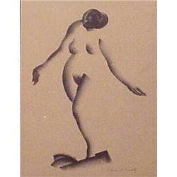 William Samuel Schwartz (1896-1977) Russian/American, STANDING NUDE WOMAN, 1929, lithograph, si...