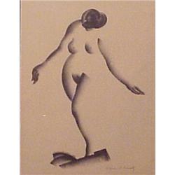 William Samuel Schwartz (1896-1977) Russian/American, STANDING NUDE WOMAN, 1929, lithograph, si...