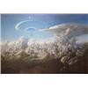 Image 1 : Adolf Shuler (20th Century) American, CITY IN THE CLOUDS, acrylic painting on canvas, 66 x 99"....