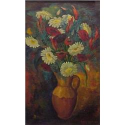 William Earl Singer (b. 1909) American, STILL LIFE OF FLOWERS, 1961, oil painting on canvas, 31...