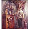 Image 1 : Pavel Tayber (20th Century) American, AN OLD NIGHT TABLE, 1995, oil painting on canvas, 39 x 35...