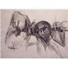 Image 1 : Elsa Warner (b. 1900) American, MINDAN CIRCLES, ink drawing on paper, 22 x 29 1/2", signed cent...