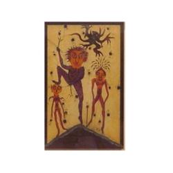 Alberto Porta Zush (b. 1946) Spanish, GODRO, NURO, 1988, mixed media on paper, 8 3/4 x 5 1/2",...