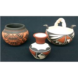 Group of 3 Signed Acoma Pots