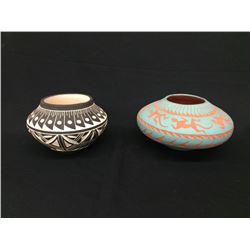 Pair of Etched Acoma Pots