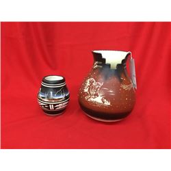 Pair of Signed Navajo Pots