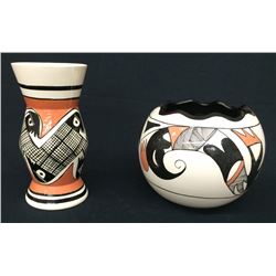 Pair of Navajo Style Ceramic Pots by Kitty