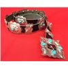 Image 1 : Navajo Sterling and Turquoise Concho Belt
