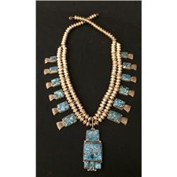 Beautiful Spiderweb Turquoise Necklace!