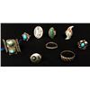 Image 1 : Group of 9 Sterling Rings