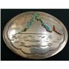 Image 1 : Chip Inlay Navajo Belt Buckle