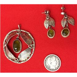 Sterling Pendant and Earring Set