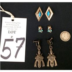 3 Sets of Vintage Earrings
