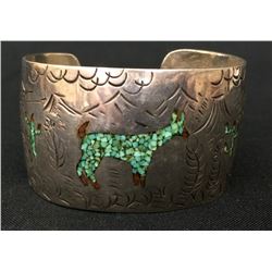 Navajo Chip Inlay Cuff Bracelet