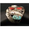 Image 6 : Navajo Sterling Turquoise and Coral Cuff Bracelet