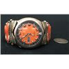 Image 4 : Heavy Navajo Watch Cuff With Coral