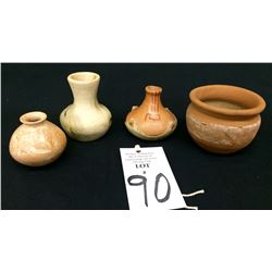 Group of 4 Handmade Pots