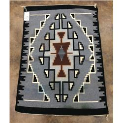 Vintage Two Grey Hills Navajo Textile