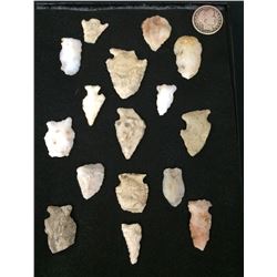 Group of 16 Arrowheads From Museum