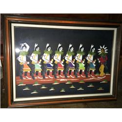 Large Indian Dance Picture From Felt