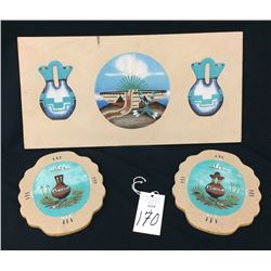 Navajo Sandpainting Set of 3 Pieces