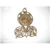 Image 1 : Gold Colored Metal Swirls & Flowers Pattern Necklace