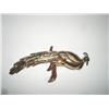 Image 1 : Rhinestone Gold Colored Peacock Stamped "Coro" Pin