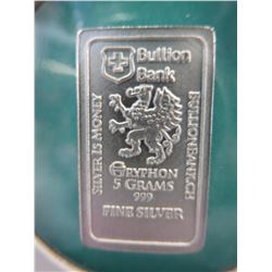 .999 Silver 5 Gram Swiss Mint Gryphon bar