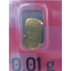 2 x .995 Gold .01 gram Turkish Mint Investor bars
