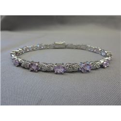 Infinity design Amethyst & Diamond tennis bracelet